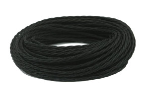 Ретро кабель витой 2x0,75 черный (бухта 50 м.), Interior Wire ПРВ2075-ЧРН
