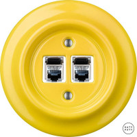 Розетка комп. фарфоровая RJ45 cat.6е, ярко-желтый глянцевый, Katy Paty NILUGsCat6e 