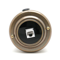 Розетка компьютерная RJ45, металл, бронза Petrucci 402BR