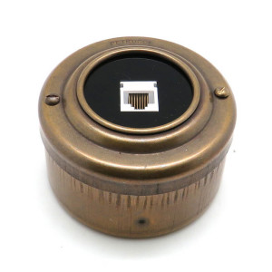 Розетка компьютерная RJ45, металл, Бронза, Petrucci 402BR