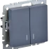Выключатель 2 кл. с подсветкой, Маренго, Brite IEK BR-V20-1-10-K35