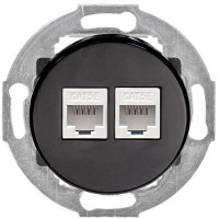Розетка комп. двойная 2хRJ-45 cat.5e, Чёрный, серия Vintage, LK Studio 886208-1