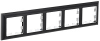 Рамка 5 местная, Хром/Черный, Brite IEK BR-M52-12-2-K23