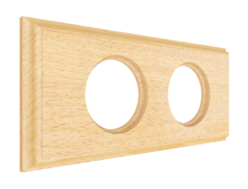 Рамка 2 местная деревянная (внутренний монт.), прямоугольник, Бук натуральный, Лахта ТМ МезонинЪ GE70862-25