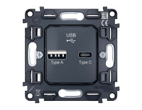 Механизм розетки USB для быстрой зарядки тип A+C, Quant Ambrella Volt VM177