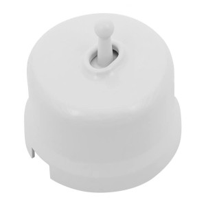Выключатель пластик тумблерный без фиксации 1 кл., Белый, Bironi B1-230-21-PB
