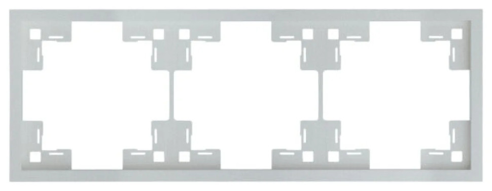 Рамка 3 местная, Серебро, Standart Rikett 35830 SV