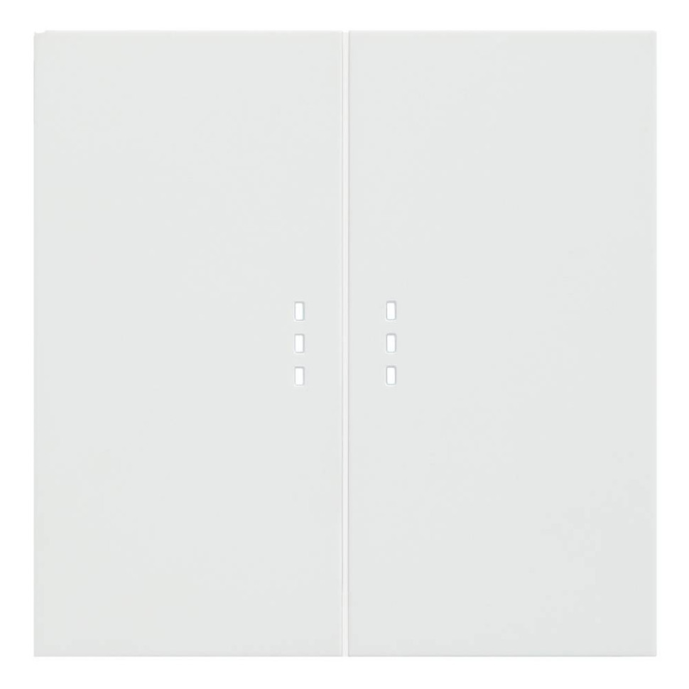 Лицевая панель выключателя 2 кл. перекрестного с подсветкой, Белый сатин, Rikett 35615 MW