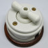 Выключатель керамика 1 кл. проходной(2 положения), подложка вишня, слоновая кость, ЦИОН В1Б-СК