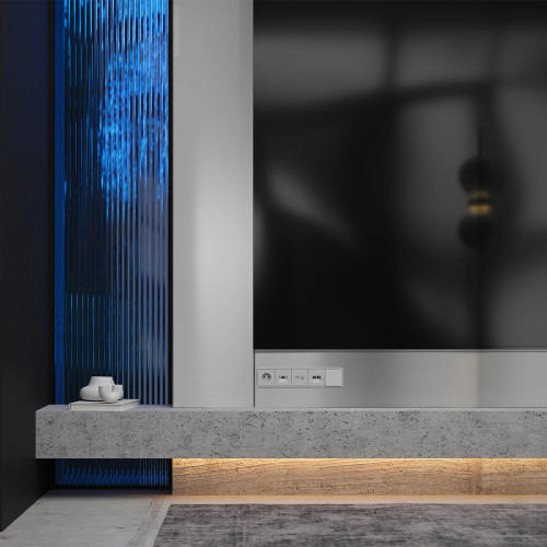 Лицевая панель для розетки с З/К, Серый, S70 Voltum VLS000616