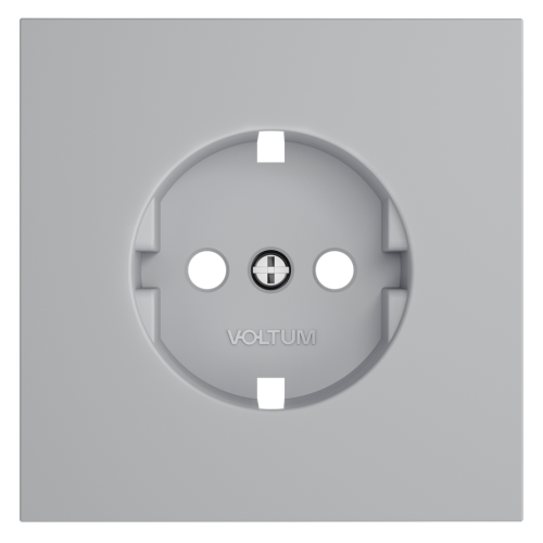Лицевая панель для розетки с З/К, Серый, S70 Voltum VLS000616