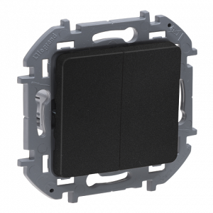 Выключатель 2 клав., антрацит, INSPIRIA Legrand 673623