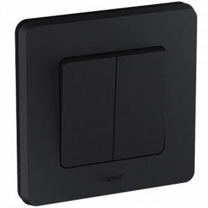 Выключатель 2 клав., антрацит, INSPIRIA Legrand 673623