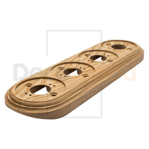 Рамка 4 местная деревянная на бревно D240 мм, Ясень без тонировки, DecoWood ОМРФ4-240