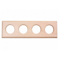 Рамка 4 местная деревянная на бревно D340 (внутренний монт.), прямоугольник, Натурэль,, Шедель Bironi BF4C34-640-10