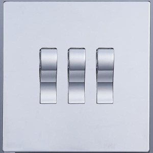 Выключатель кнопочный 3 кл. (внутренний монт.), Хром, Navarra Salvador SJAN77DC3