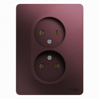 Розетка 2 местная 16А 250В, Баклажанный, Glossa SE GSL001120