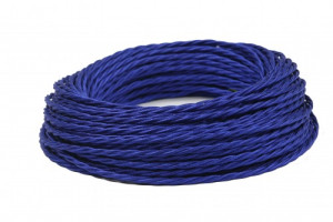 Ретро кабель витой 2x2,5 синий шелк (бухта 50 м.), Interior Wire ПРВ2250-СНШ