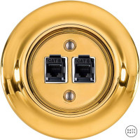 Розетка комп. фарфоровая RJ45 cat.6е, золотой глянцевый, Katy Paty OPAUGsCat6 