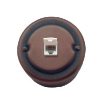 Розетка компьютерная RJ45, металл, старая медь Petrucci 402CUPO