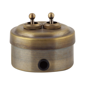 Выключатель тумблерный 2 кл. из металла, бронза, Vintage M1-12-30