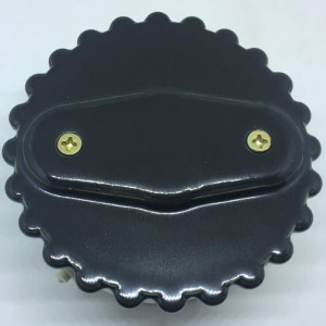 Распаечная коробка D80 из керамики с фигурной крышкой, подложка вишня, Чёрный глянец, ЦИОН РК-ЧГ2