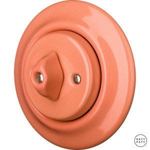 Выключатель поворотный 1 кл. перекрестный, лосось глянцевый, Katy Paty PNSAG7