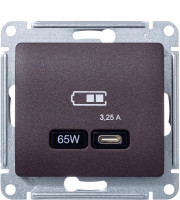 Розетка USB для быстрой зарядки, тип C 65ВТ, Шоколад, AtlasDesign SE GSL000827