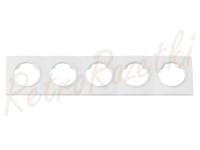Рамка 5 местная пластик, квадрат, Белый, серия Прованс, Bylectrica ЮЛИГ.735212.504