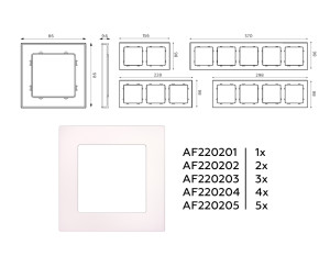 Рамка 3 местная пластик, Жемчуг, ALFA Techno Ambrella Volt AF220203