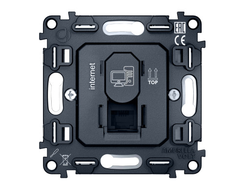 Механизм розетки комп. RJ45 Cat. 6, Quant Ambrella Volt VM188