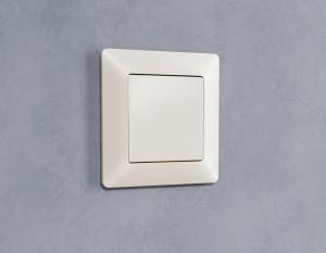 Лицевая панель заглушки с суппортом, Бежевый матовый, ALFA Quant Ambrella Volt AP3360