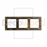 Рамка 3 местная деревянная под электрику JUNG/ABB Basic, Черный/Золото, DecoWood РЮАМ3-ЧЗ