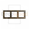 Рамка 3 местная деревянная под электрику JUNG/ABB Basic, черный-золото, DecoWood РЮАМ3-ЧЗ