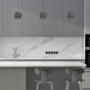 Рамка 5 местная пластик, Серебро матовый, Slab Werkel W0052965