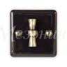 Выключатель фарфоровый 2 кл. (4 положения), черный, ТМ МезонинЪ GE80401-05