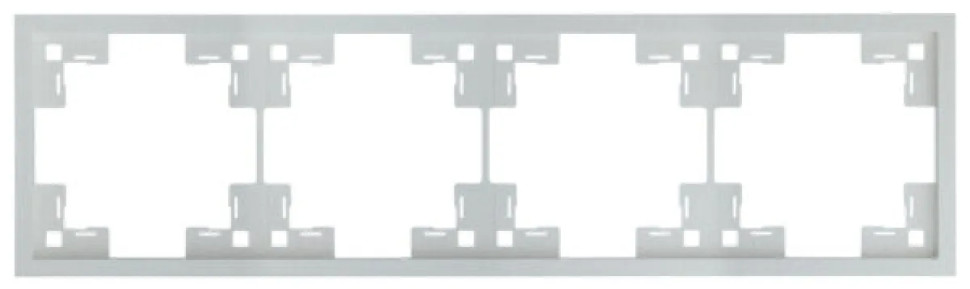 Рамка 4 местная, Серебро, Standart Rikett 35840 SV Рамка 4 местная, Серебро, Standart Rikett 35840 SV