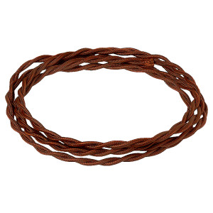 Ретро кабель термостойкий до 120 °С витой 2x1,5 Шоколад, Salvador CHO/L 2x1,5 (1 метр)