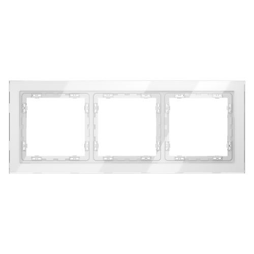 Рамка 3 местная, стекло, Белый, Voltum S70 VLS110301