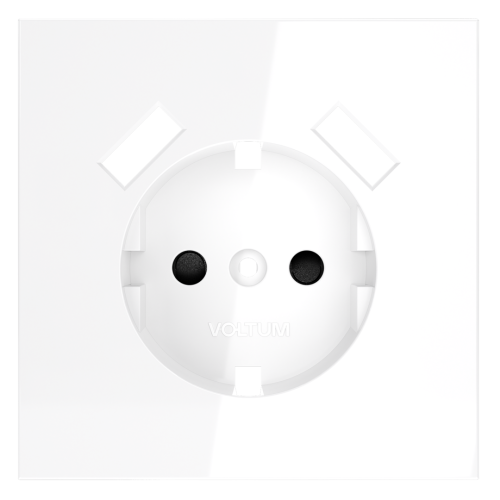 Лицевая панель для розетки с З/К и шторками, с USB A+A, Белый глянцевый, S70 Voltum VLS000901