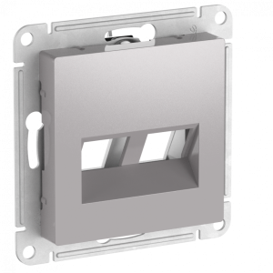 Лицевая панель для розетки компьютерной 2-ой RJ45 Keystone, Алюминий, AtlasDesign SE ATN000390