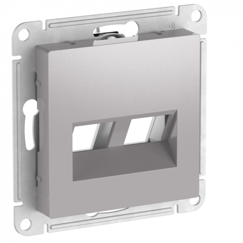 Лицевая панель для розетки компьютерной 2-ой RJ45 Keystone, Алюминий, AtlasDesign SE ATN000390