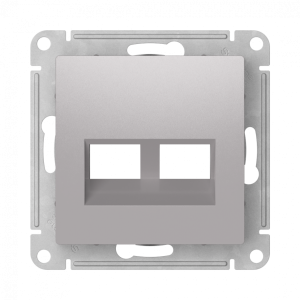 Лицевая панель для розетки компьютерной 2-ой RJ45 Keystone, Алюминий, AtlasDesign SE ATN000390