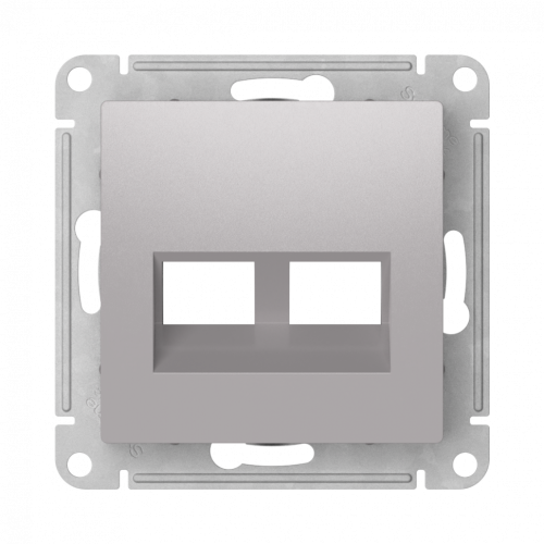 Лицевая панель для розетки компьютерной 2-ой RJ45 Keystone, Алюминий, AtlasDesign SE ATN000390
