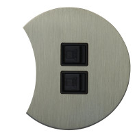 Розетка компьютерная 2-ая RJ45 (внутренний монт.) дополнит., Никель, Аrt Salvador EU010207