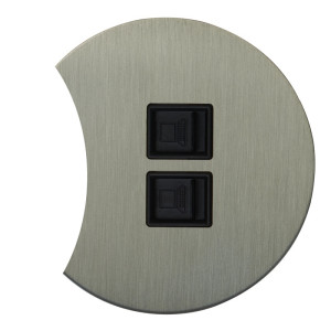 Розетка компьютерная 2-ая RJ45 (внутренний монт.) дополнит., Никель, Аrt Salvador EU010207