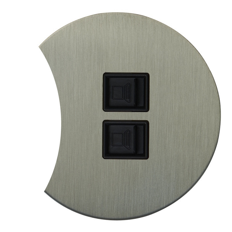 Розетка компьютерная 2-ая RJ45 (внутренний монт.) дополнит., Никель, Аrt Salvador EU010207