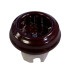 Ретро розетка керамика с 3/К, коричневый, Retrika Ideal RS1-80002