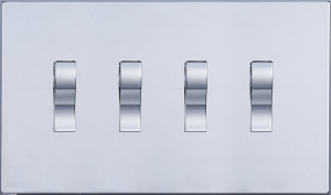 Выключатель кнопочный 4 кл. (внутренний монт.), Хром, Navarra Salvador SJAN77DC4