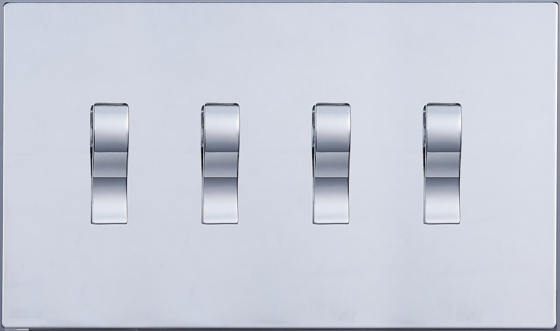 Выключатель кнопочный 4 кл. (внутренний монт.), Хром, Navarra Salvador SJAN77DC4